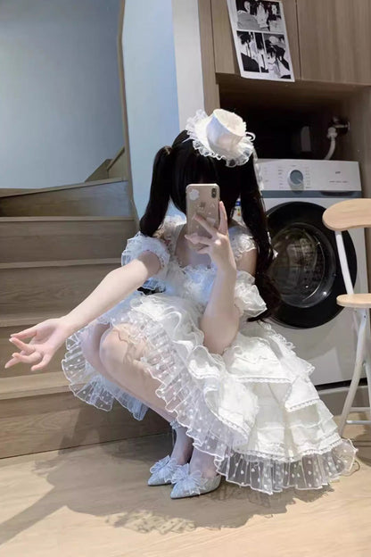 Multi-Layered Bow Lace Sweet Lolita Dress