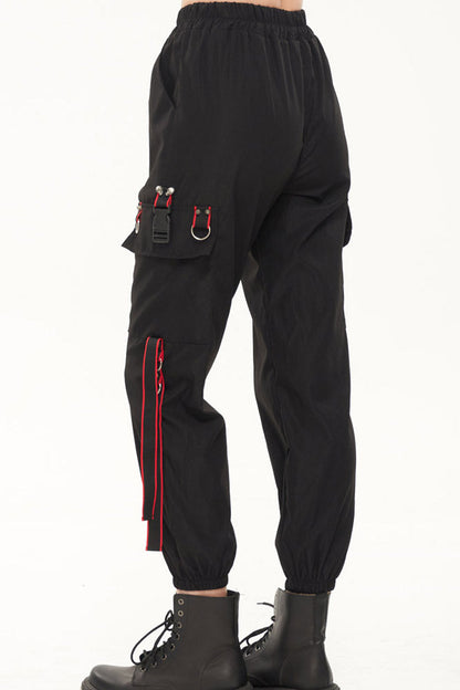 Womens Long Pants with Skull Webbing