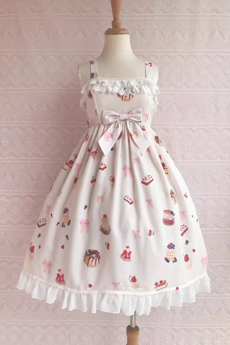 Strawberry Fruit Dessert Print Ruffle Lace Jsk - Sweet Lolita