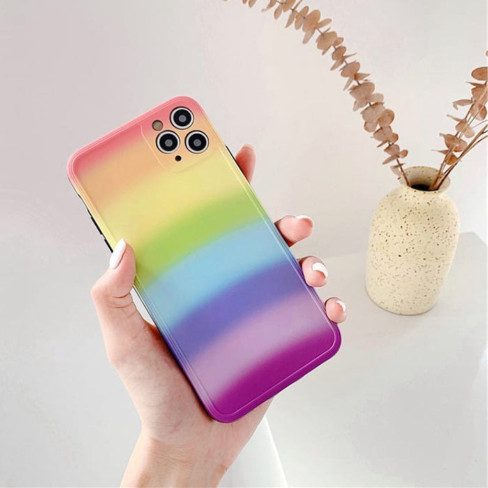 Coque iPhone multicolore arc-en-ciel