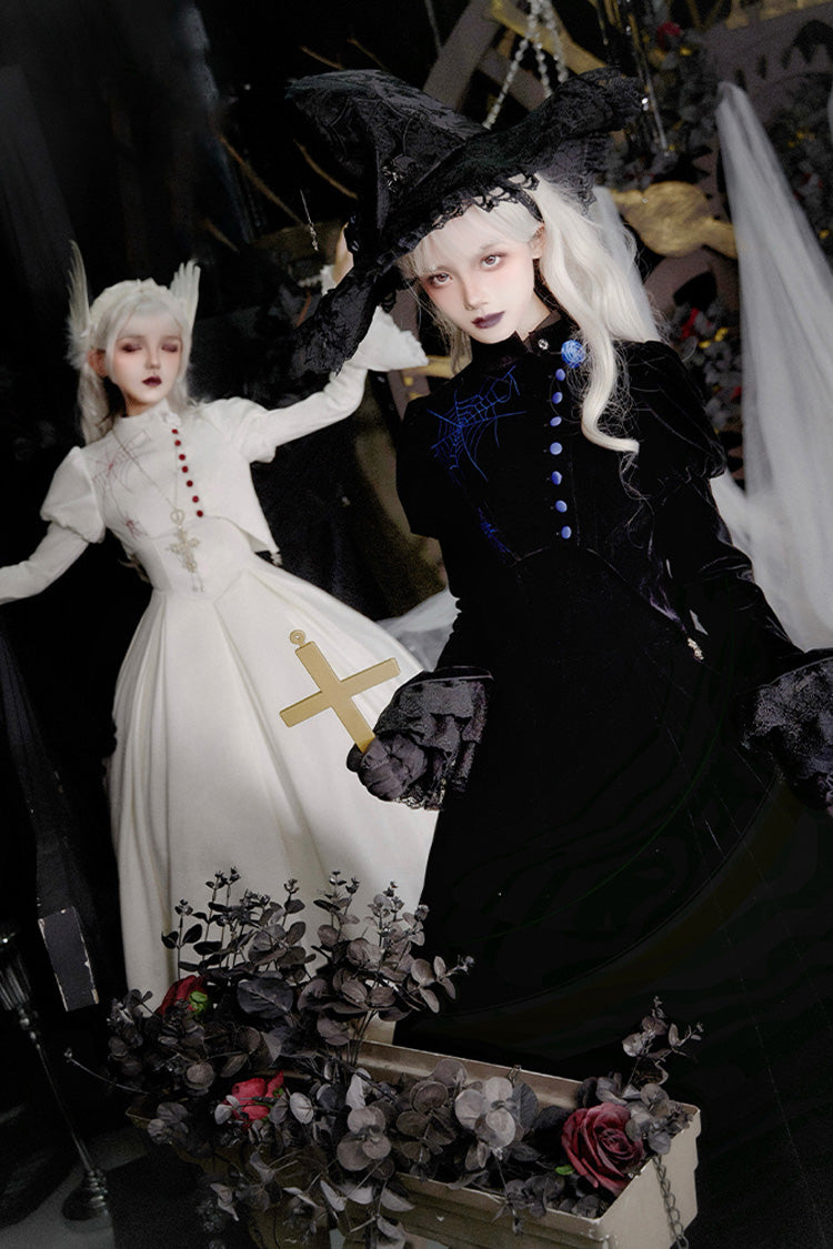 Gothic Lolita Night Poems Embroidery Fishbone Corset Dress