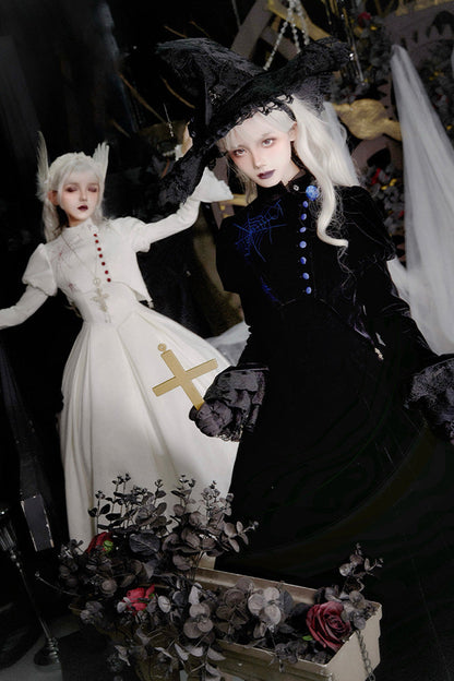 Gothic Lolita Night Poems Embroidery Fishbone Corset Dress