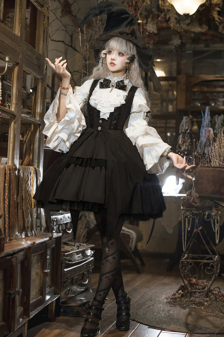 Gothic Princess Lolita Strap Dress with Cardigan and Bow