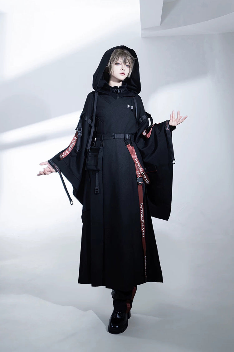 Stand Collar Long-Sleeve Gothic Prince Ouji Skirt Set