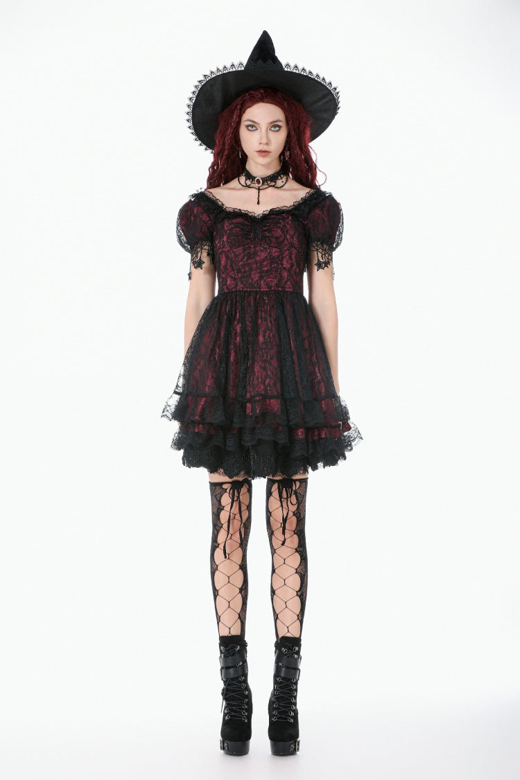 Star Square-Cut Lace Princess Graduation Dress