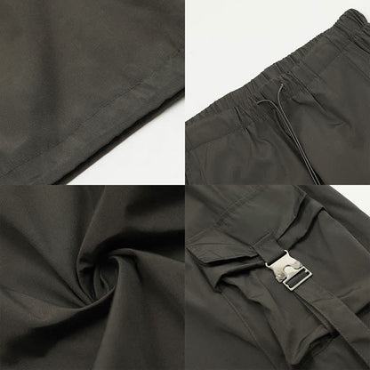 Shirt Pocketed Sleeve Puff Cargo Pants Crop Loose