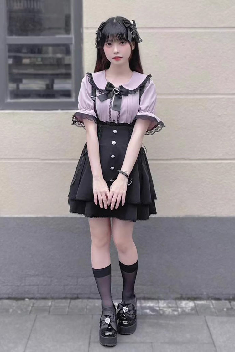 Jirai Kei High Waist Bowknot Lace Lace-Up Sweet Lolita Skirt 2 Colors