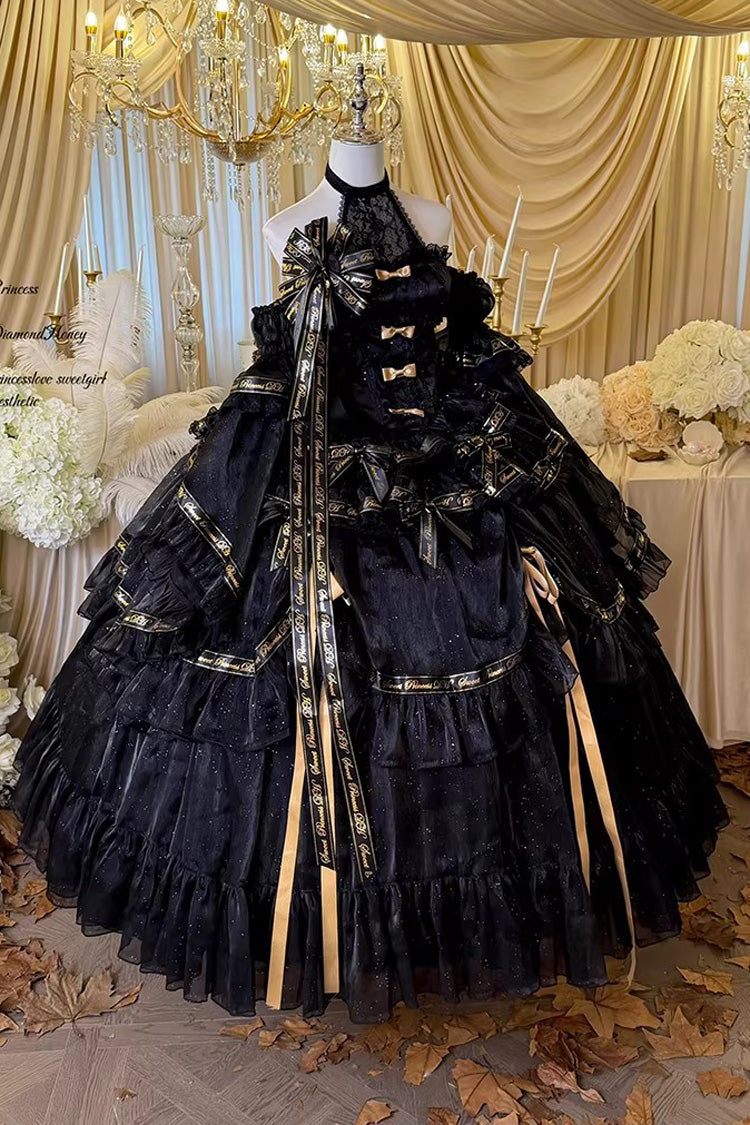 Double-Layered Ruffled Princess JSK with Bow Accents