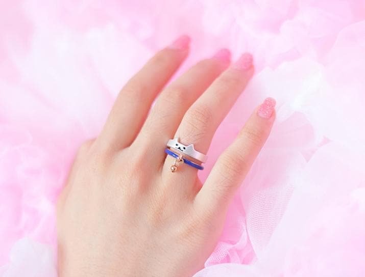 Golden/Silver Cutie Kitty Cat Bell Ring SP153289
