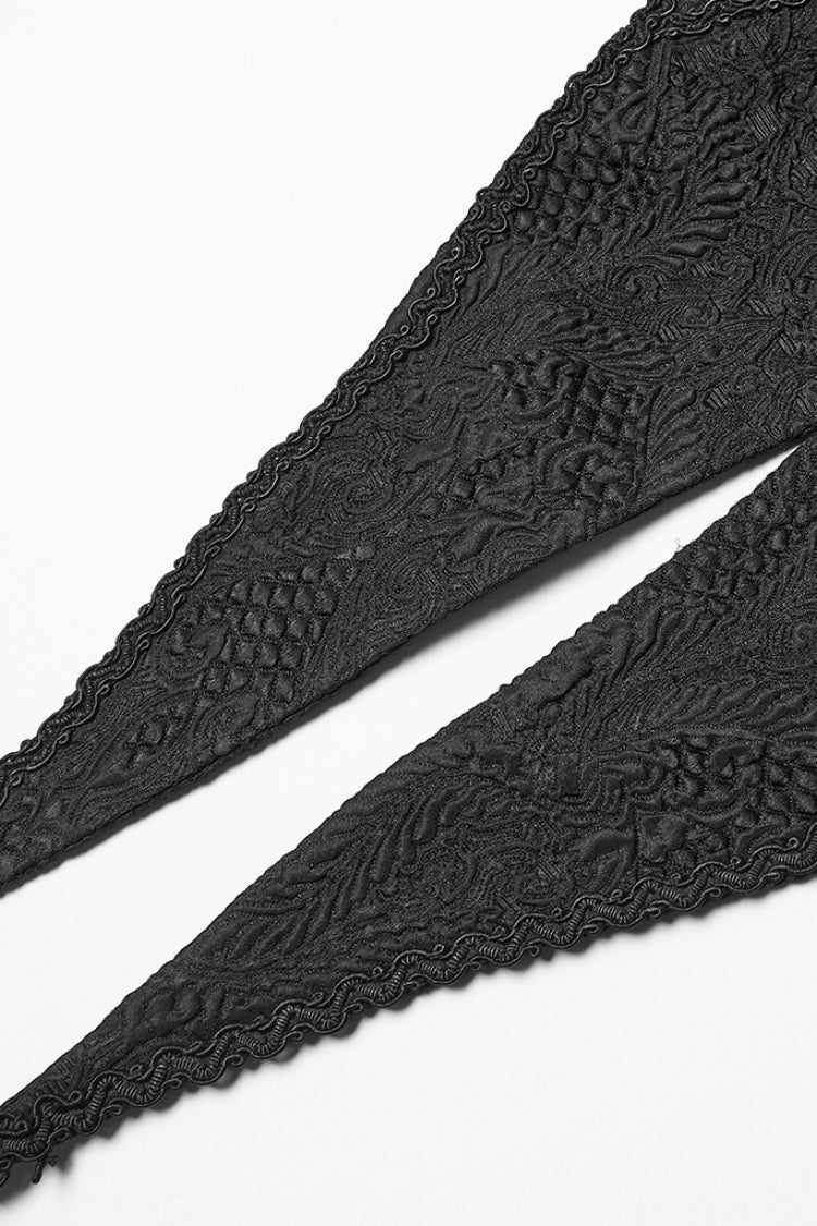 Swallow-Tailed Jacquard Vest with Buckles for Women - NoirEdge