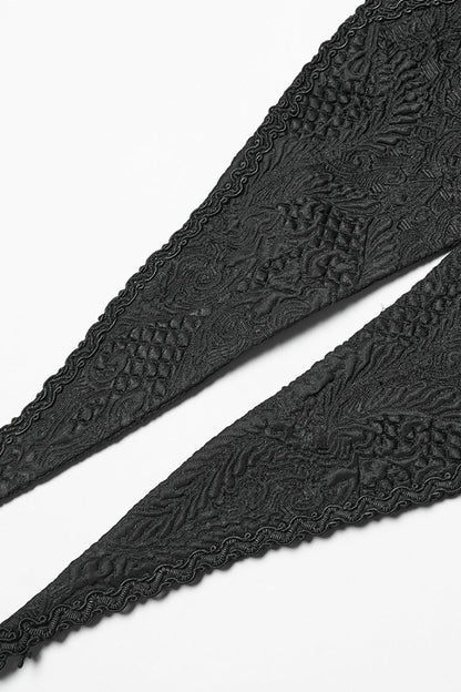 Swallow-Tailed Jacquard Vest with Buckles for Women - NoirEdge