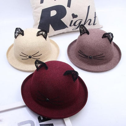 Kawaii Lace Kitty Ears Bucket Hat SP1710637