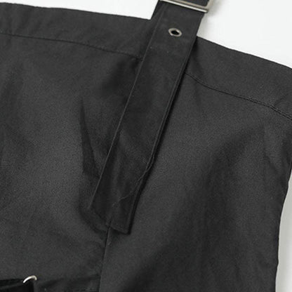 Set Drawstring Crop Slip Black T-Shirt Dress Irregular