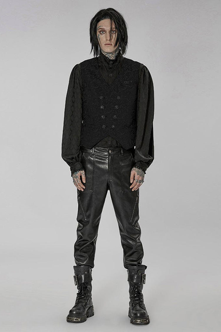 Elegant Asymmetrical V-Neck Embroidered Double Button Waistcoat