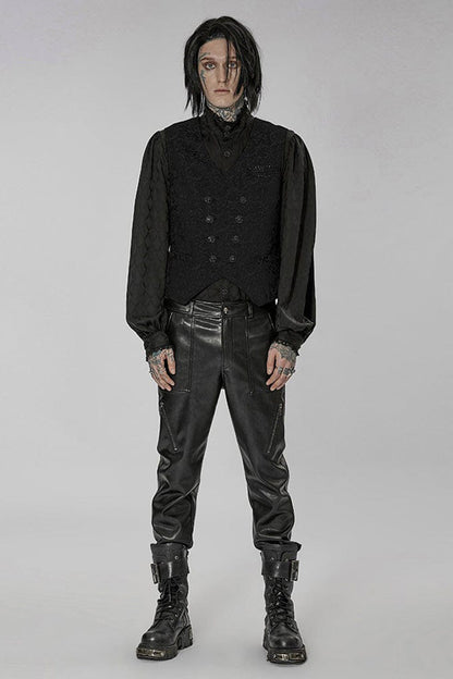 Elegant Asymmetrical V-Neck Embroidered Double Button Waistcoat