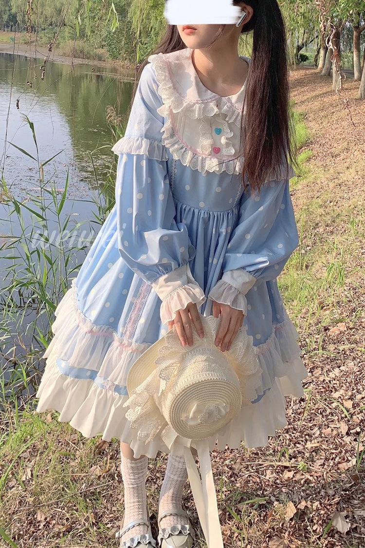 Toffee Bobo Long Sleeve Print Ruffle Dress - Sweet Lolita