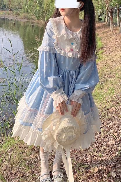 Toffee Bobo Long Sleeve Print Ruffle Dress - Sweet Lolita