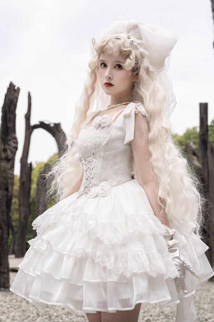White Rose Multi-Layer Gothic Lolita JSK Dress