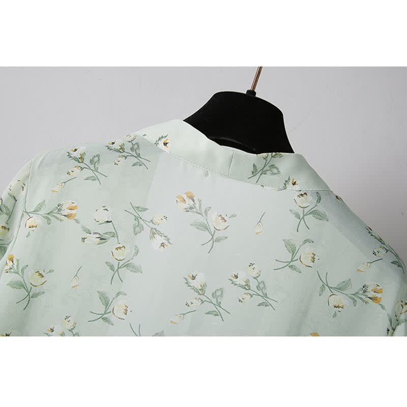 Robe nuisette brodée à motif floral Hanfu vintage