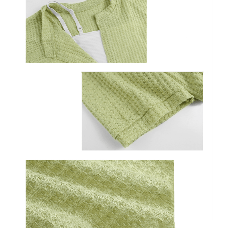 Pieces Set Casual Crop Top Fake Pants Two T-Shirt