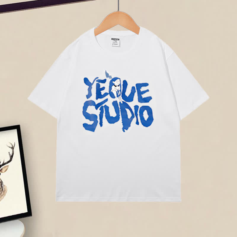 Irregular Decor Print SKirt Set Bow T-Shirt Letter