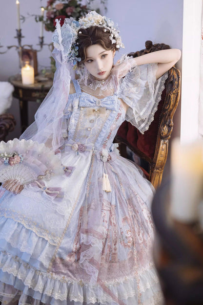 Off-Shoulder Open-Front JSK Set with Hanayome Bow and Lace