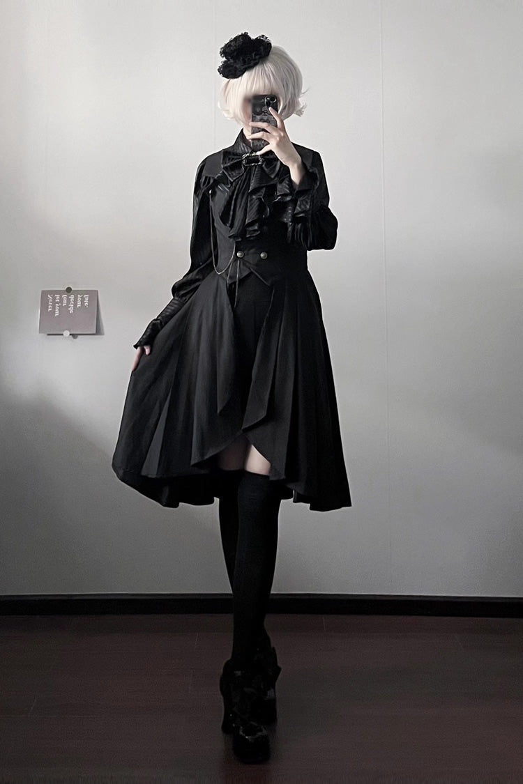 Sleeveless Ruffle Gothic Prince Long Vest