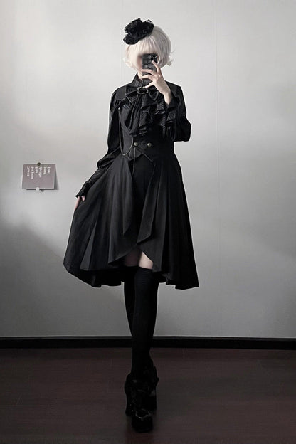 Sleeveless Ruffle Gothic Prince Long Vest