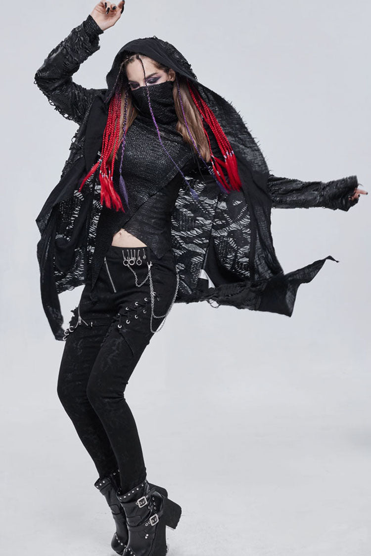 Womens Knit Jacket with Mesh Inserts and Metal Decor
