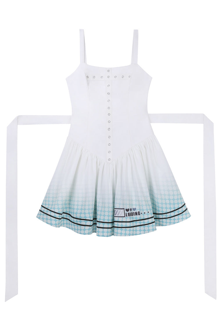 Black and Ivory Electronic Cat Print Future Suit Gothic Cool Lolita Dress