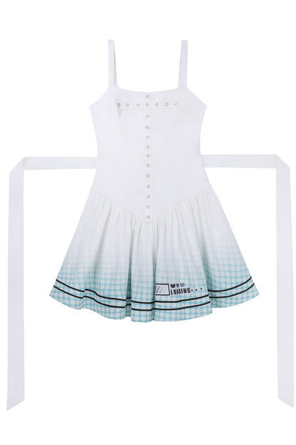 Black and Ivory Electronic Cat Print Future Suit Gothic Cool Lolita Dress