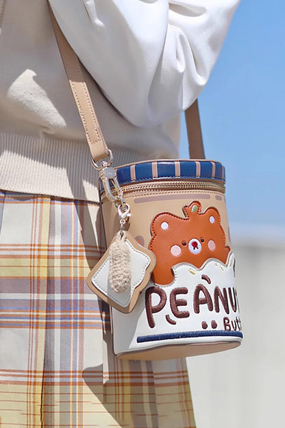 Embroidered Peanut Butter Lolita Bucket Bag