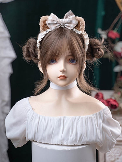 Brown 71CM Length Wavy Wig With Air Bangs