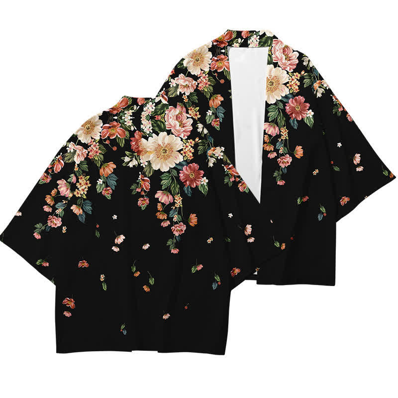 Elegant Floral Print Casual Cardigan Outerwear