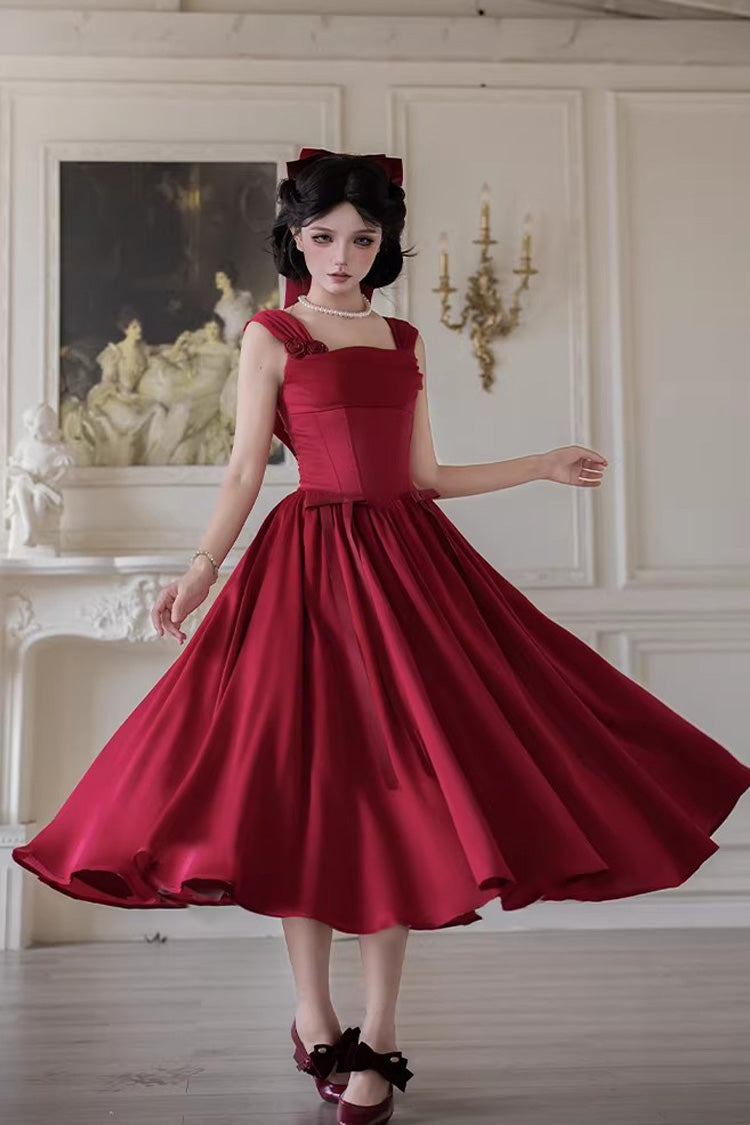 Fishbone Vintage Elegant Jumper Dress Set - Red With Love