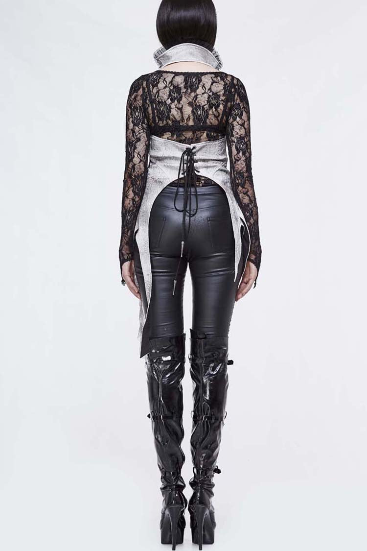 Ivory Laced Up Asymmetrical Hem Gothic Corset Waistcoat
