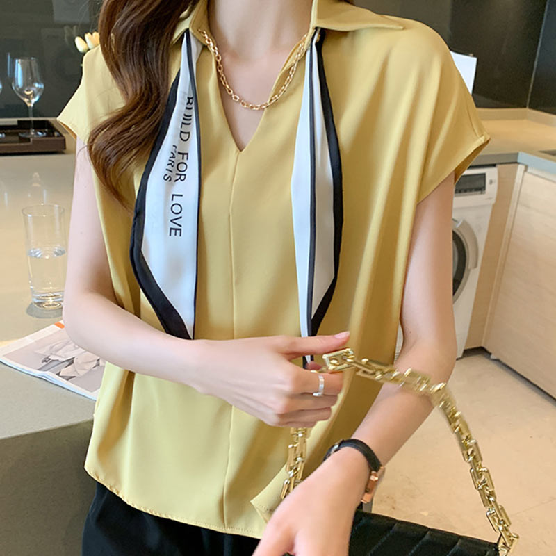 Elegant Chain Bow Tie Loose Shirt