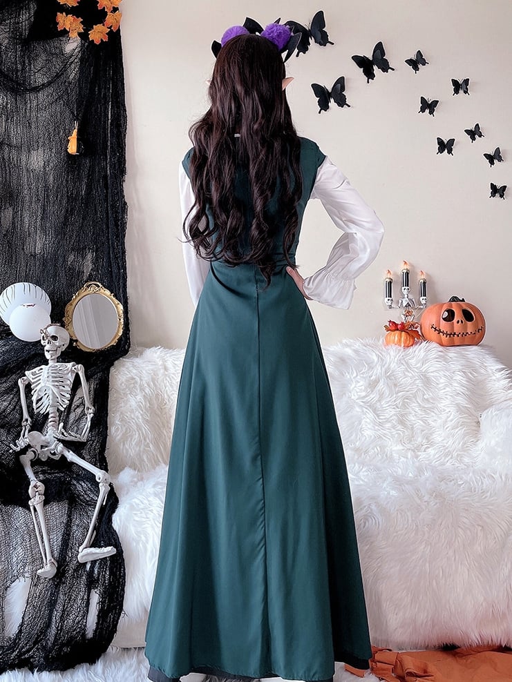 Halloween Costume Vintage Green Dress