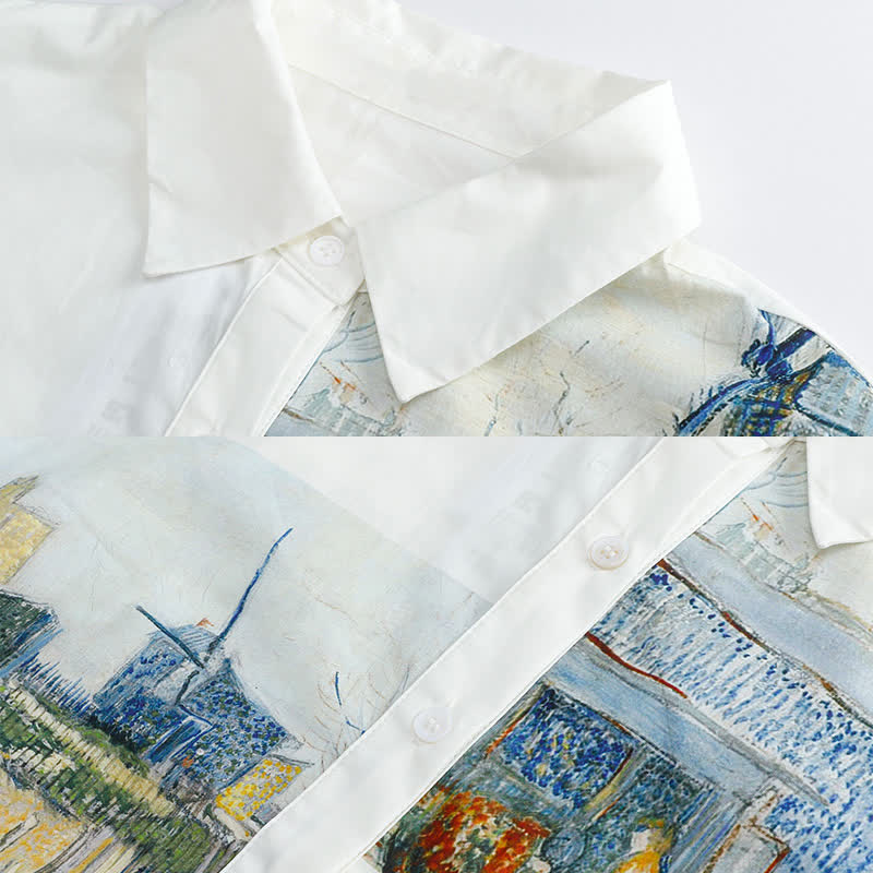 Chemise Peinture Vintage Maison Bleue