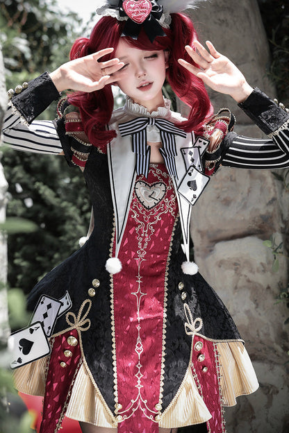 Circus Fantasy Night Jacquard Lolita Dress Set - Noir