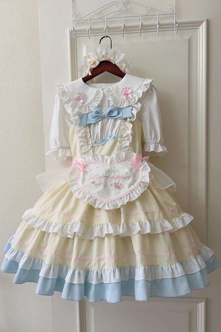 Cat-Ear Story Layered Ruffled Bowknot JSK Lolita Dress in Four Colors