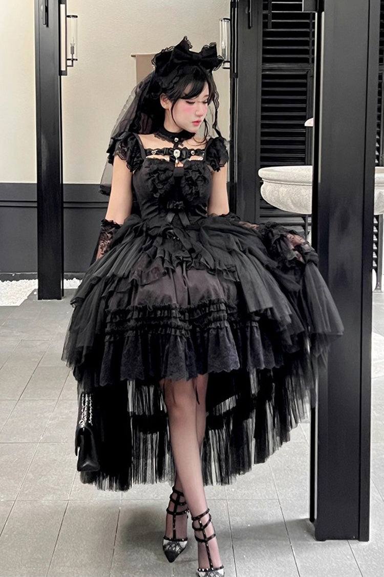 Jewelry Love Story Halterneck Ruffle Hanayome Bowknot Lace Gothic Lolita Dress