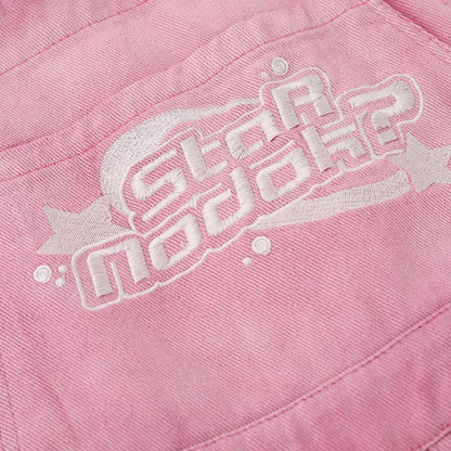 Set Letter Stripe Overalls Top Gradient Two Pieces