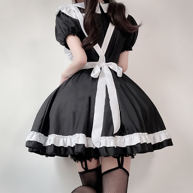 Ensemble robe lolita à volants et imprimé croix kawaii