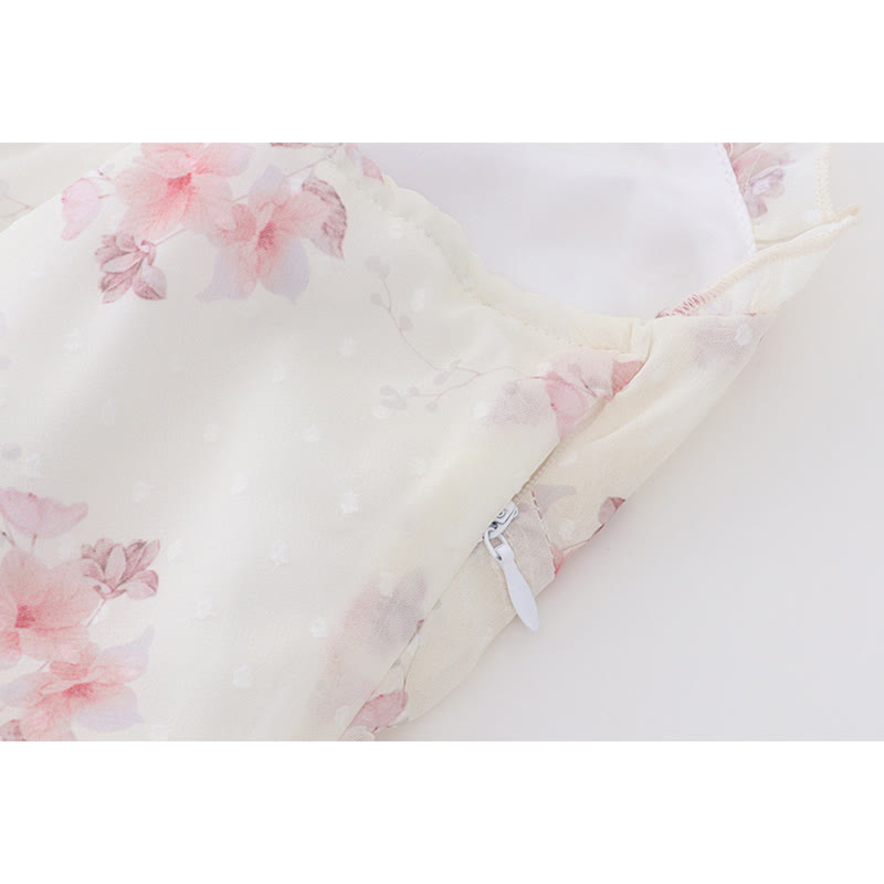 Dress Print Set Cardigan Floral Slip Split Elegant