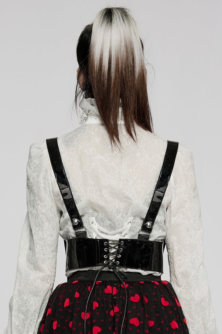Steampunk Belt with Detachable Faux Leather and Metal Buckle for Her