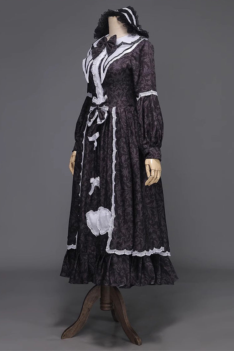 Sweet Lolita Dress with Bowknot and Ruffled Sleeves