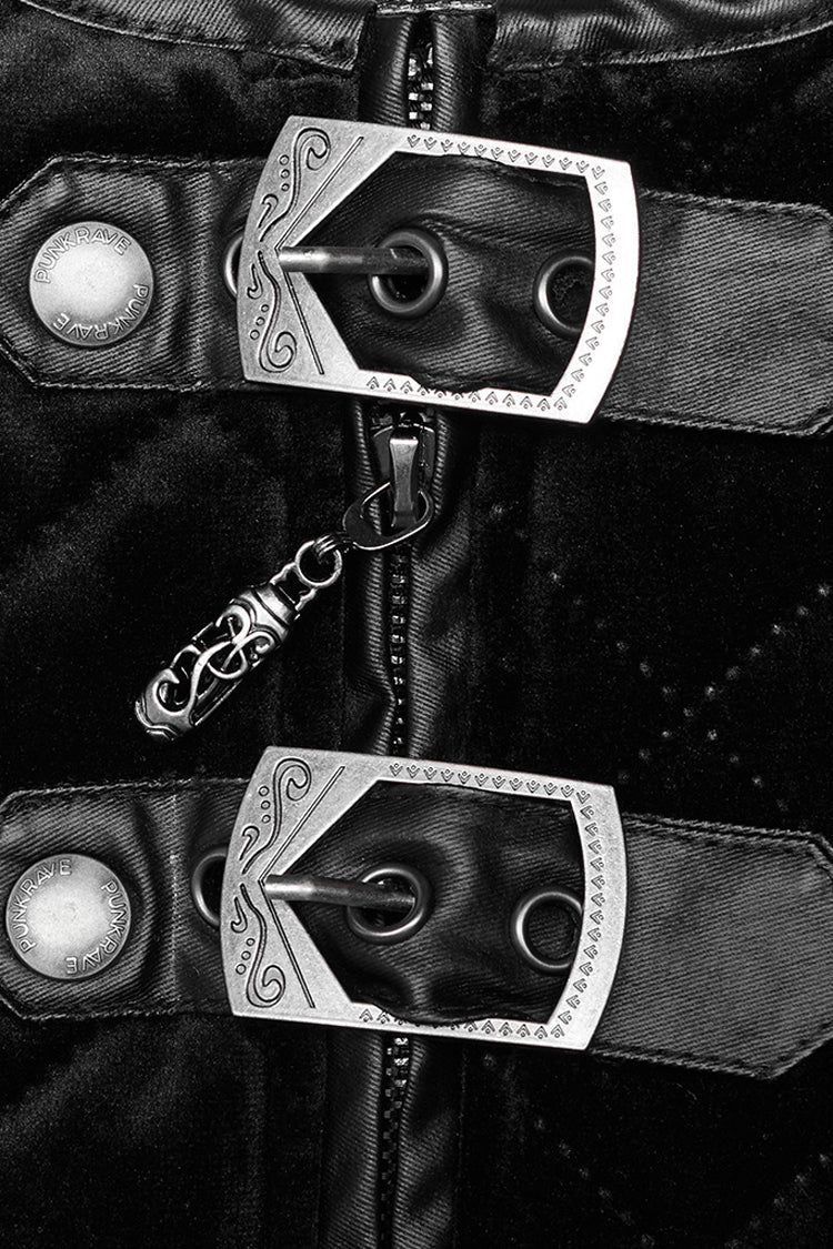 Inter-Cotton Sleeveless Buckle Black Gothic Vest Men's