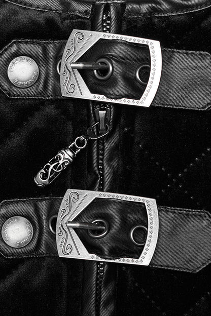 Inter-Cotton Sleeveless Buckle Black Gothic Vest Men's