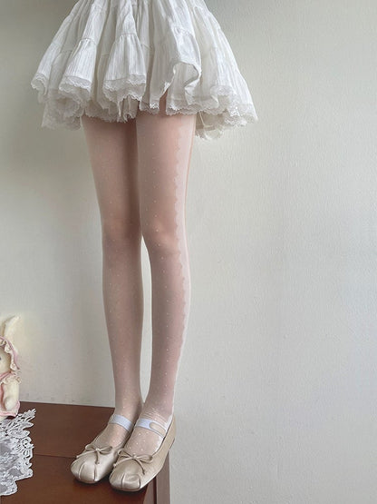 White Polka-dot Pattern Lolita Tights